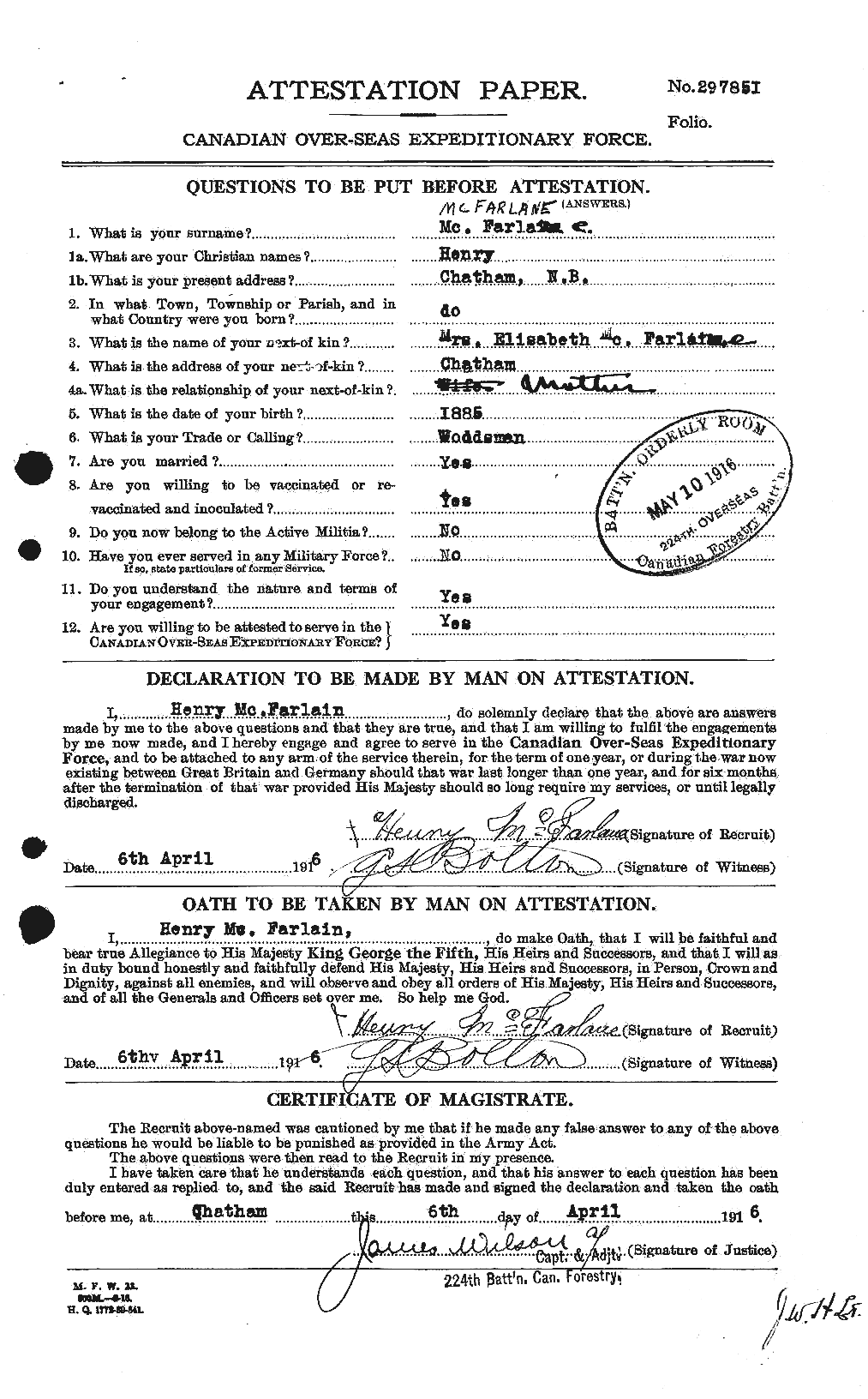 Personnel Records of the First World War - CEF 521819a