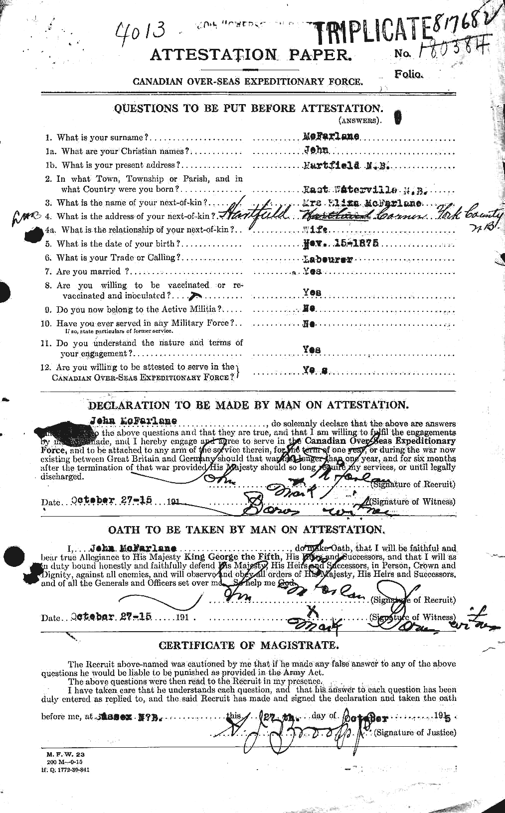Personnel Records of the First World War - CEF 521866a