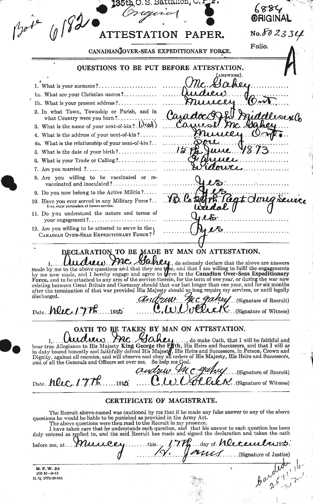 Personnel Records of the First World War - CEF 522653a