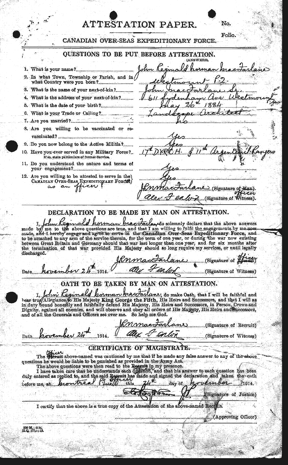 Personnel Records of the First World War - CEF 522702a