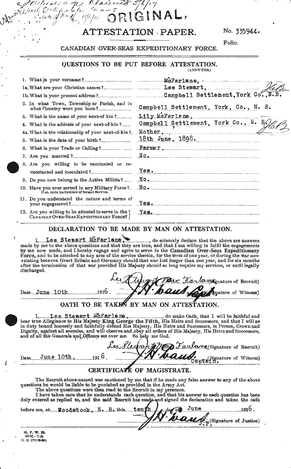 Personnel Records of the First World War - CEF 522715a