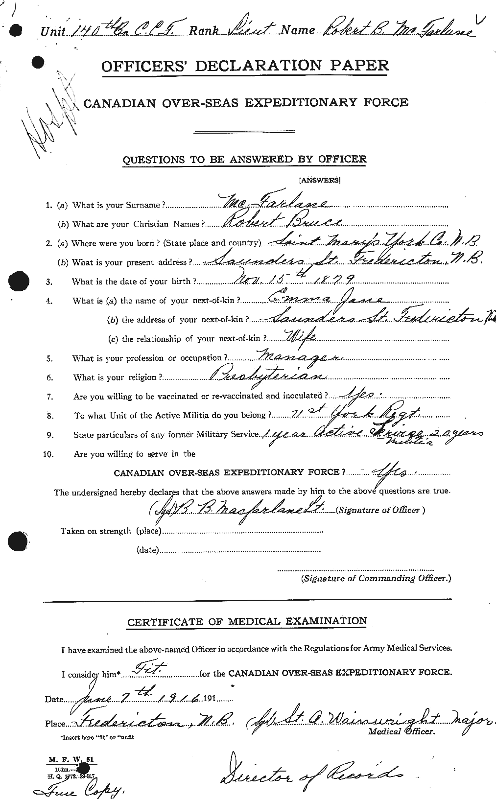 Personnel Records of the First World War - CEF 522766a