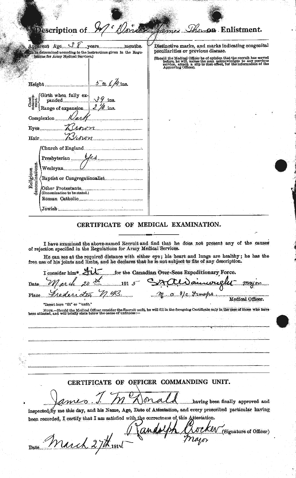 Dossiers du Personnel de la Première Guerre mondiale - CEC 522951b