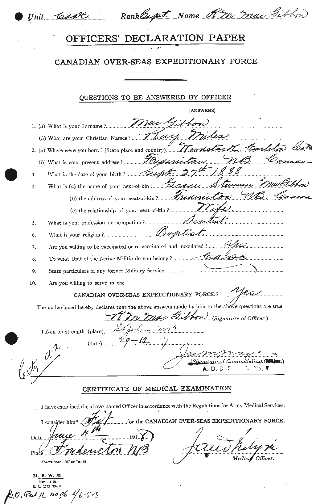 Personnel Records of the First World War - CEF 523410a