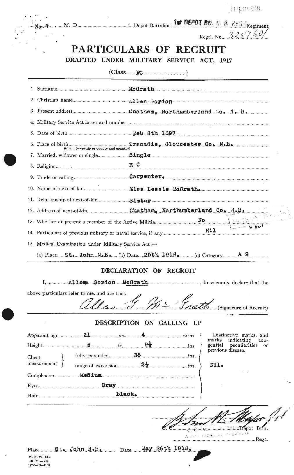 Personnel Records of the First World War - CEF 523522a