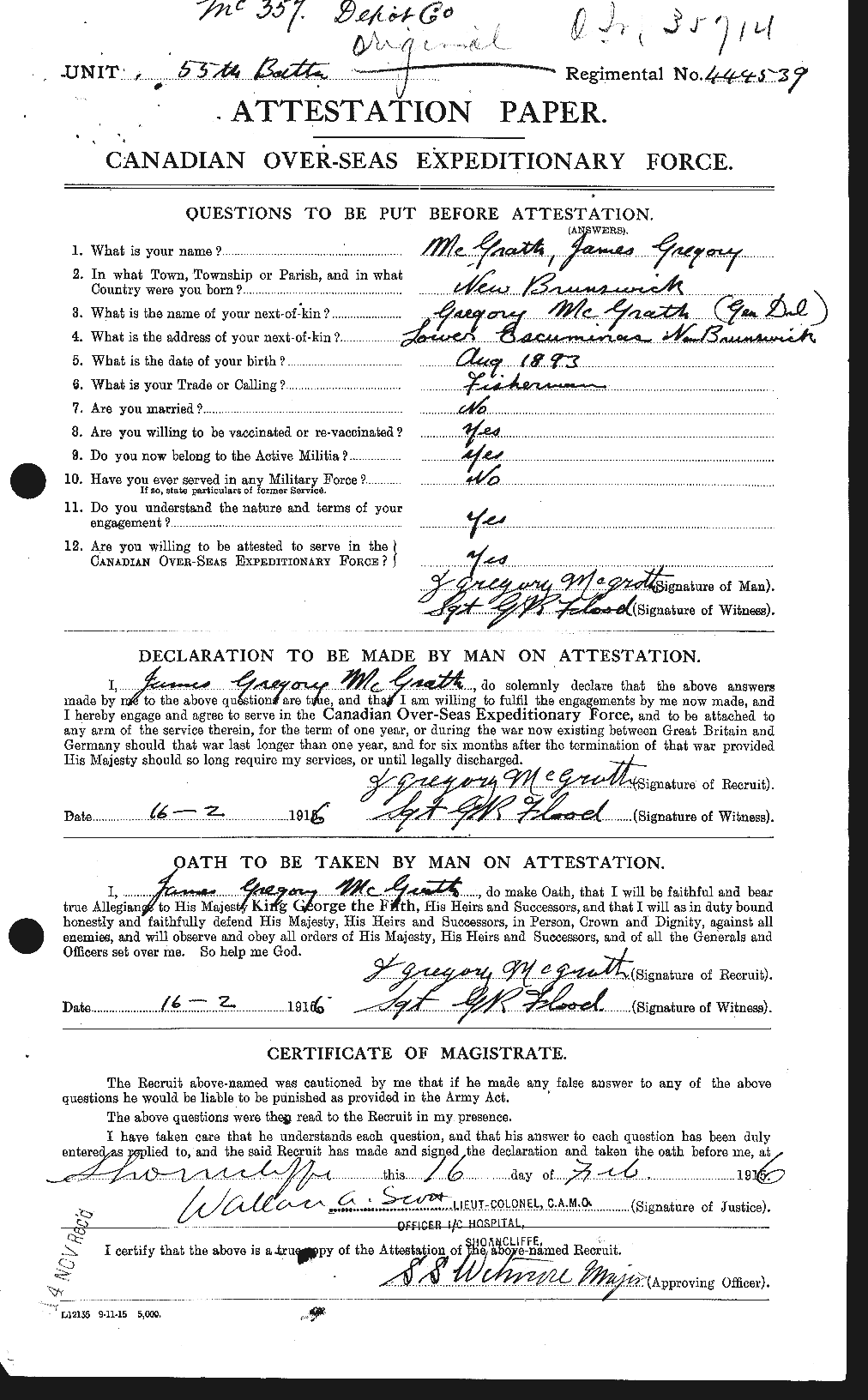 Personnel Records of the First World War - CEF 523586a