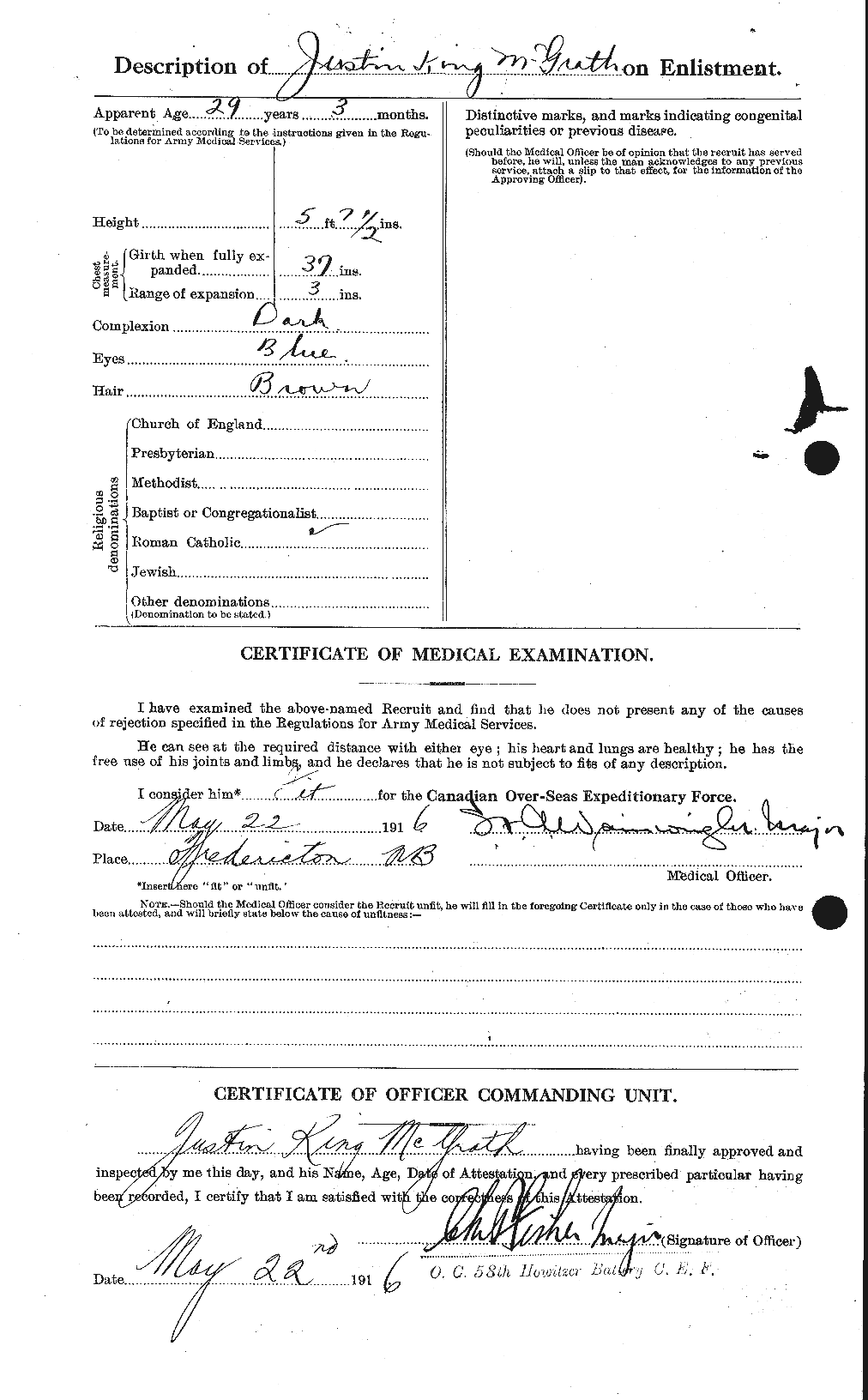 Dossiers du Personnel de la Première Guerre mondiale - CEC 523629b