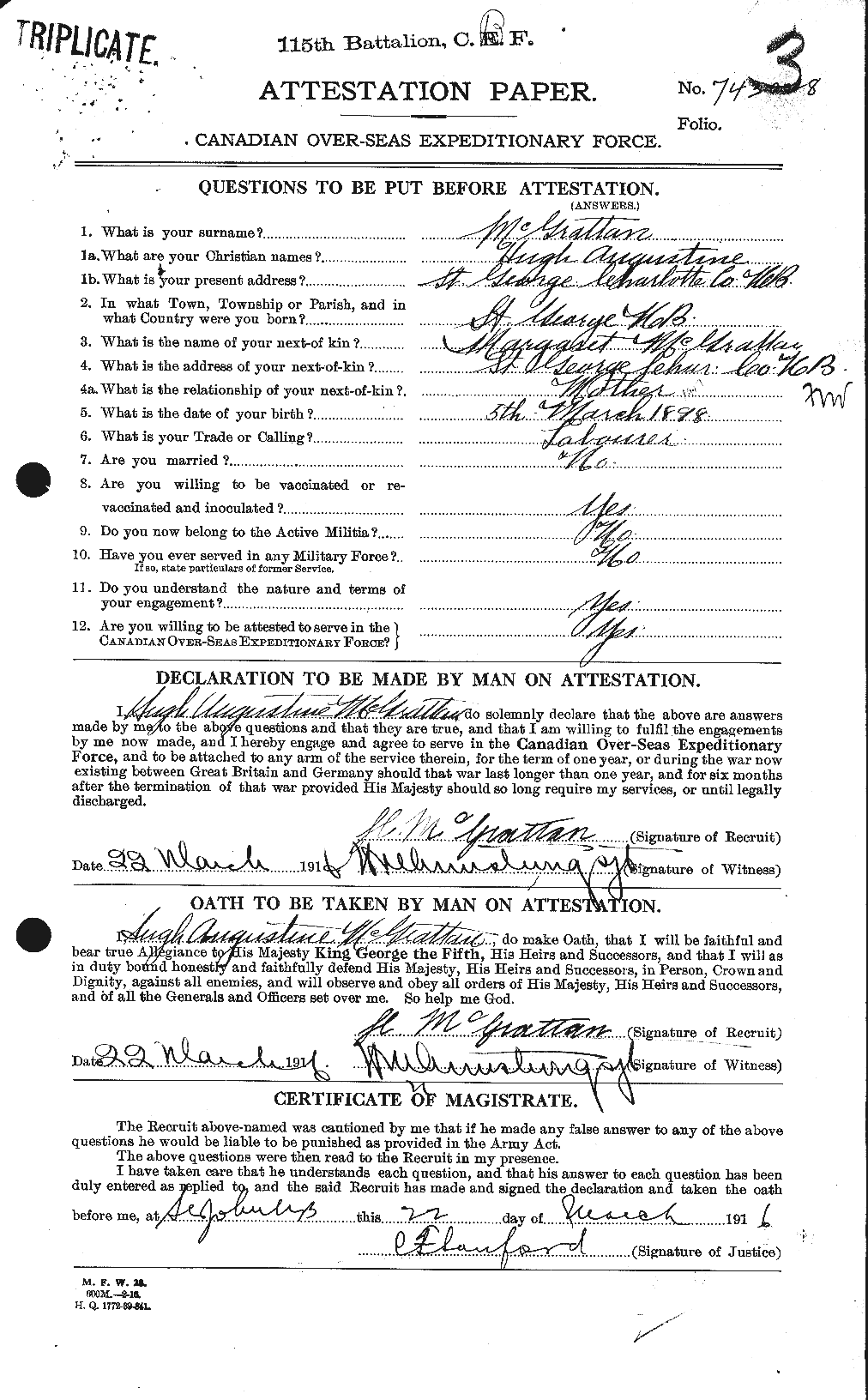 Personnel Records of the First World War - CEF 523710a