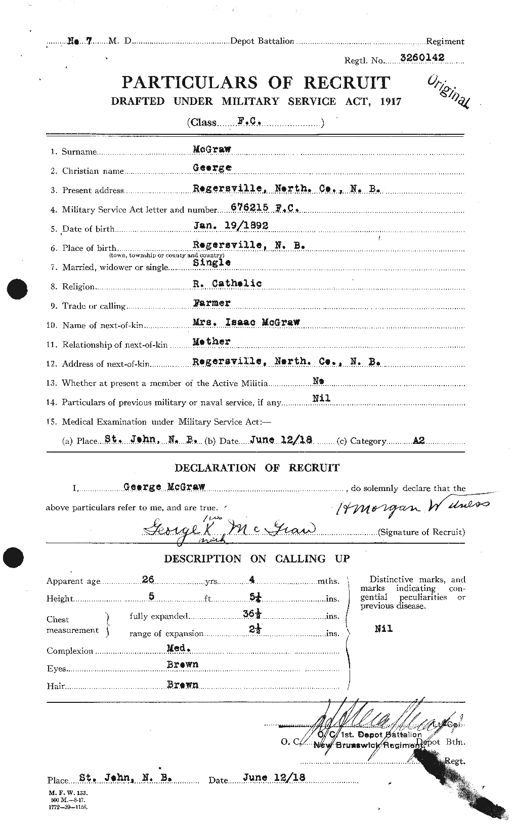 Dossiers du Personnel de la Première Guerre mondiale - CEC 523730a