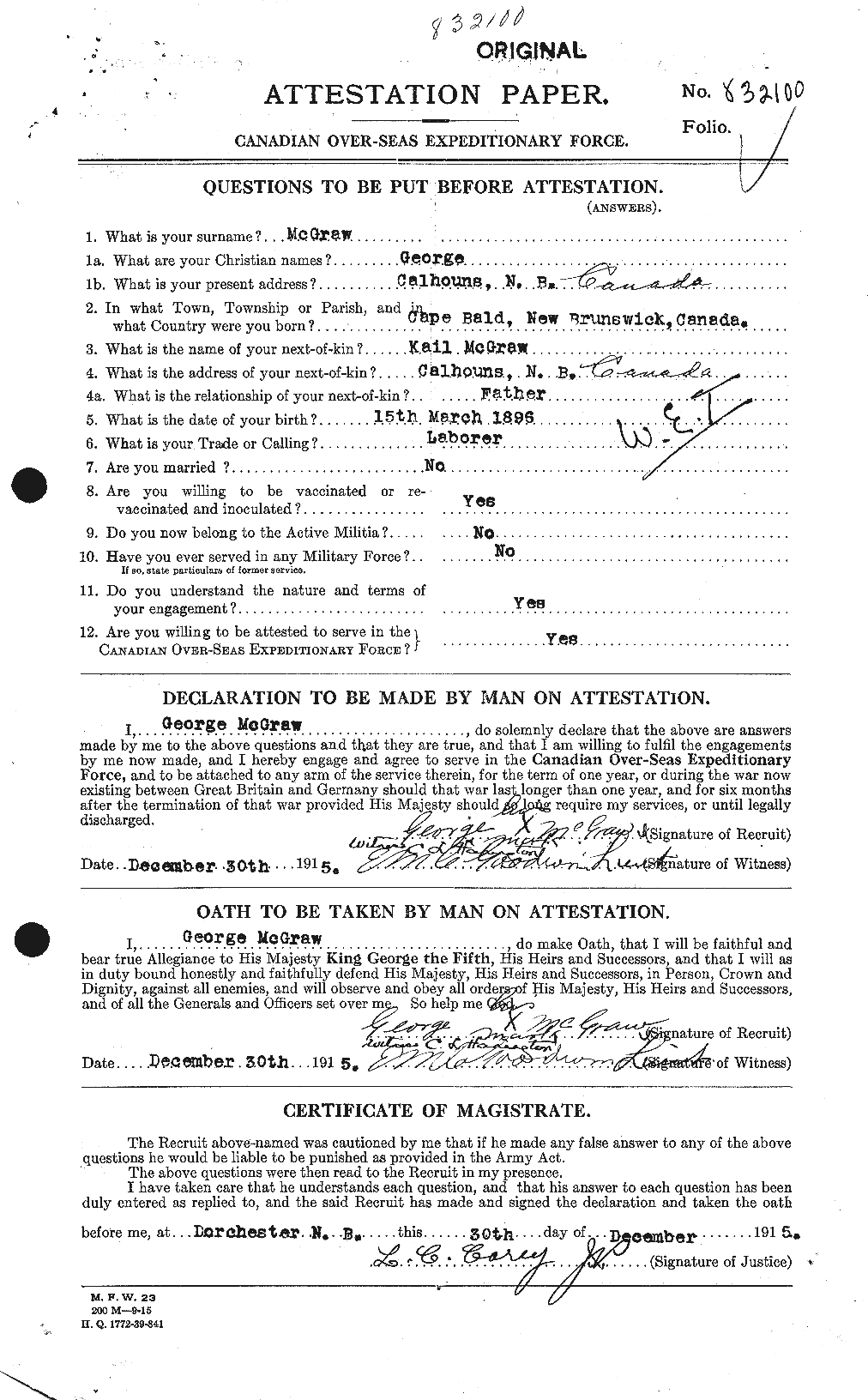 Personnel Records of the First World War - CEF 523731a