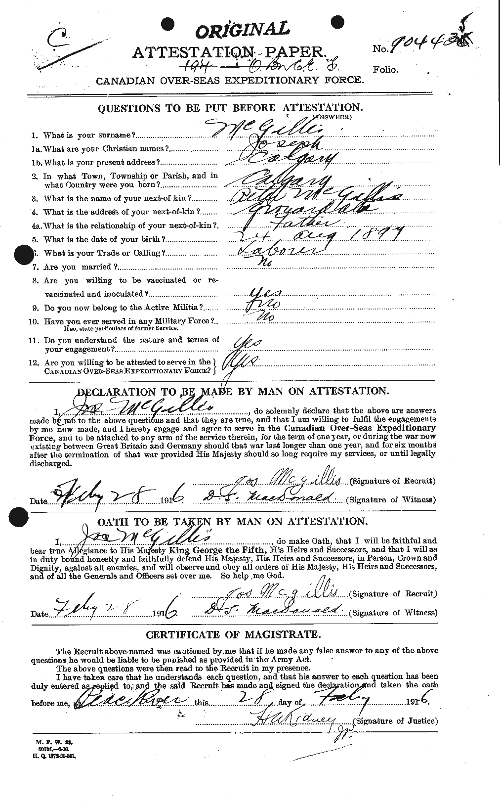 Personnel Records of the First World War - CEF 523997a