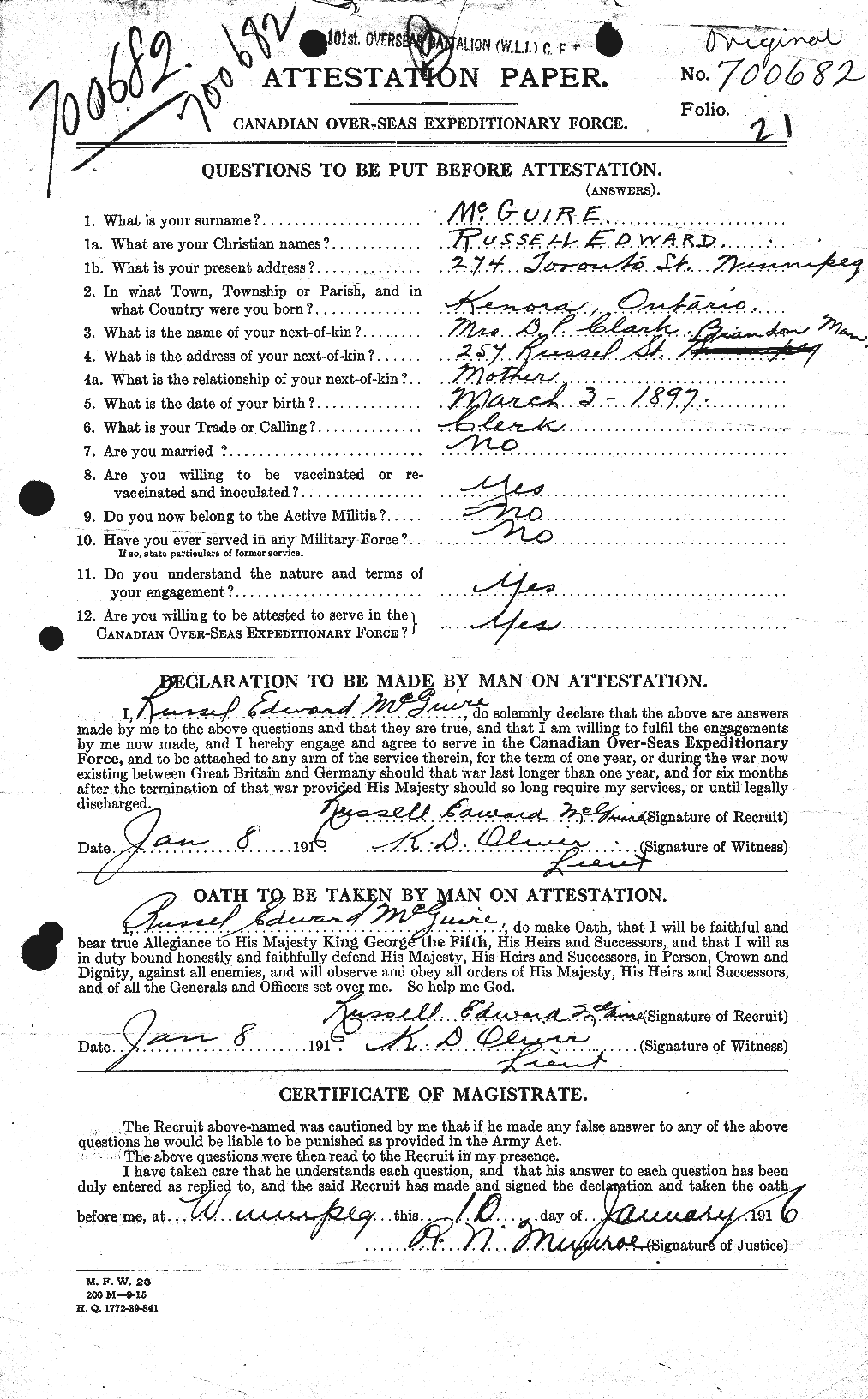 Personnel Records of the First World War - CEF 524114a