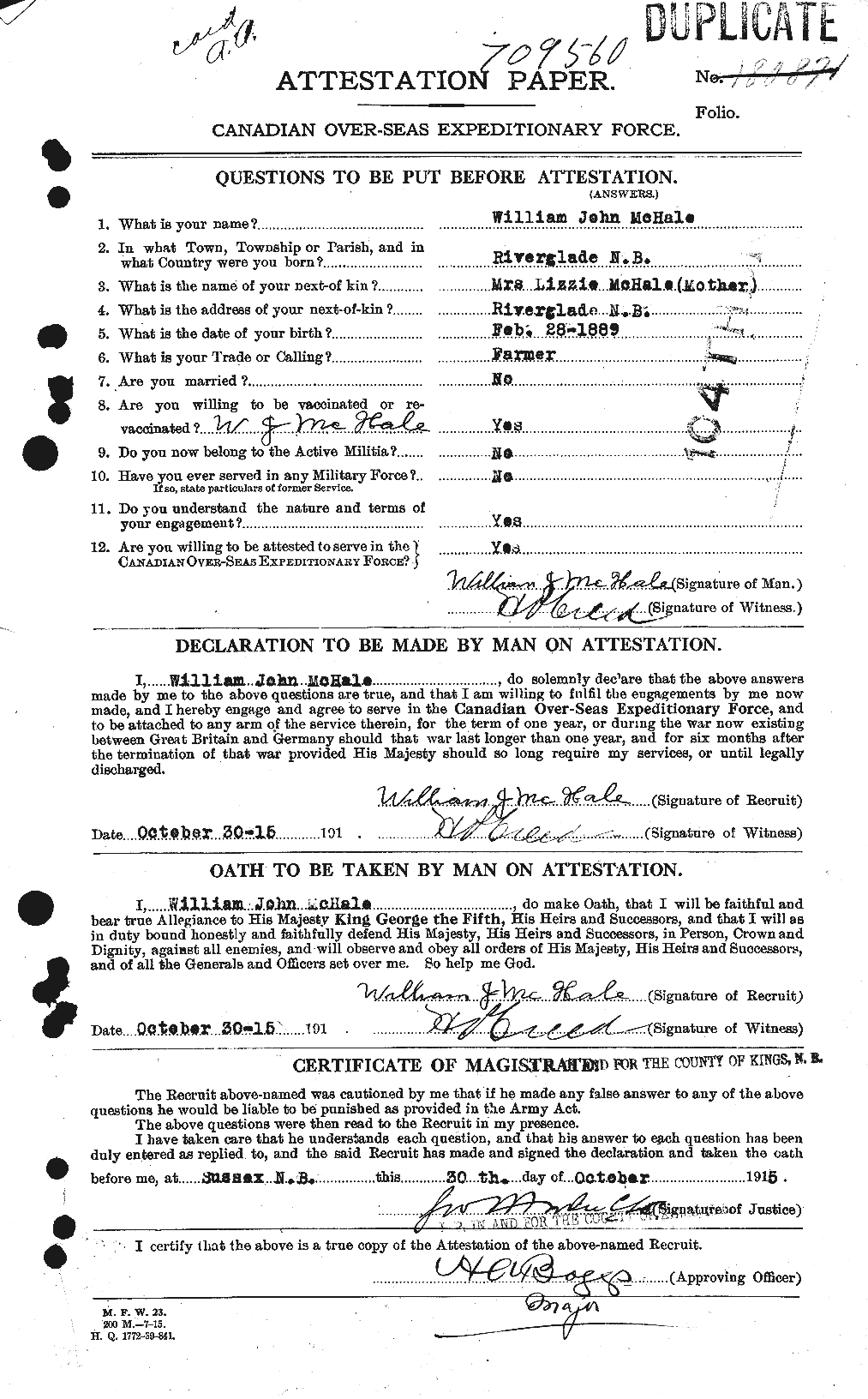 Personnel Records of the First World War - CEF 524223a