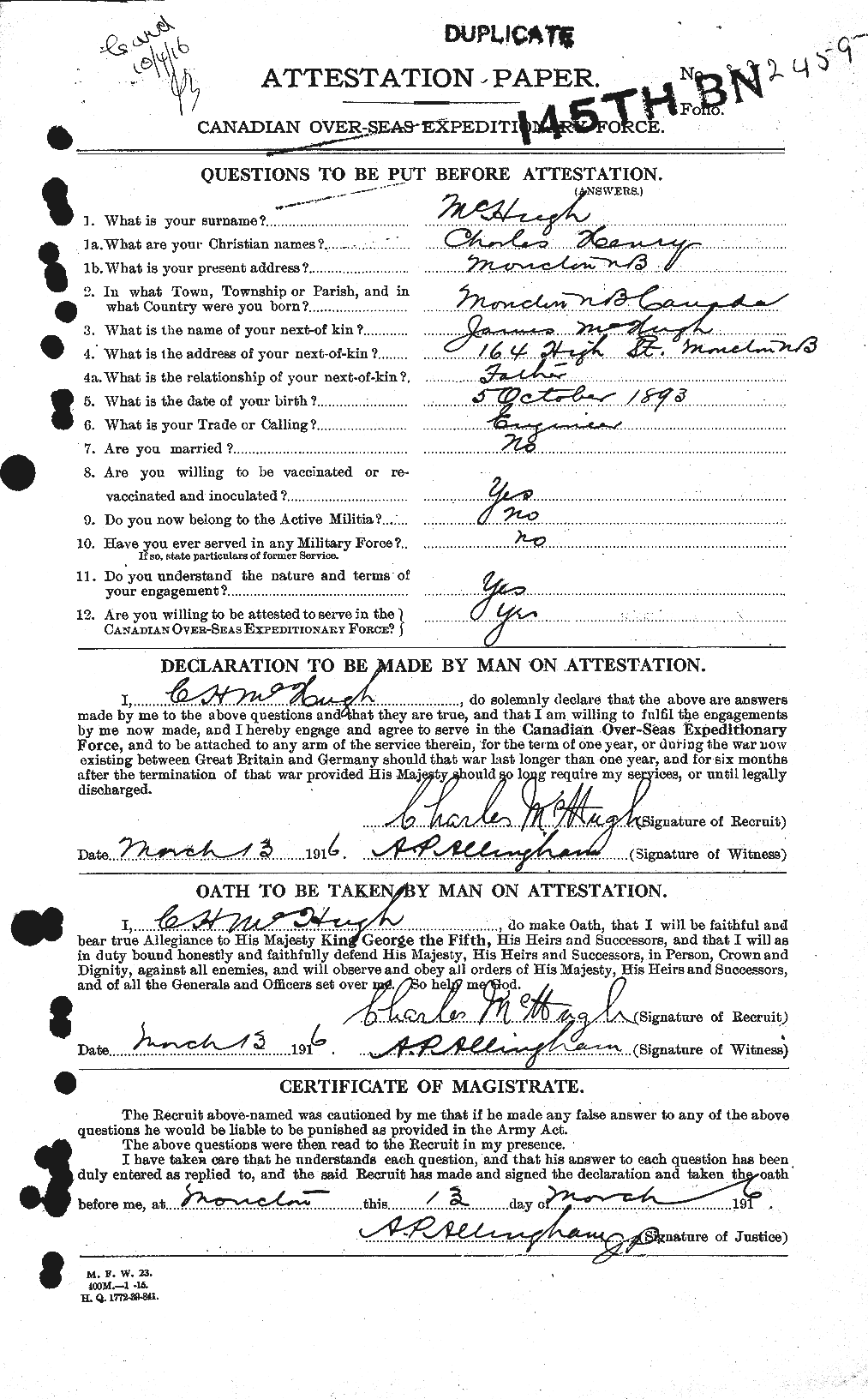 Personnel Records of the First World War - CEF 524318a