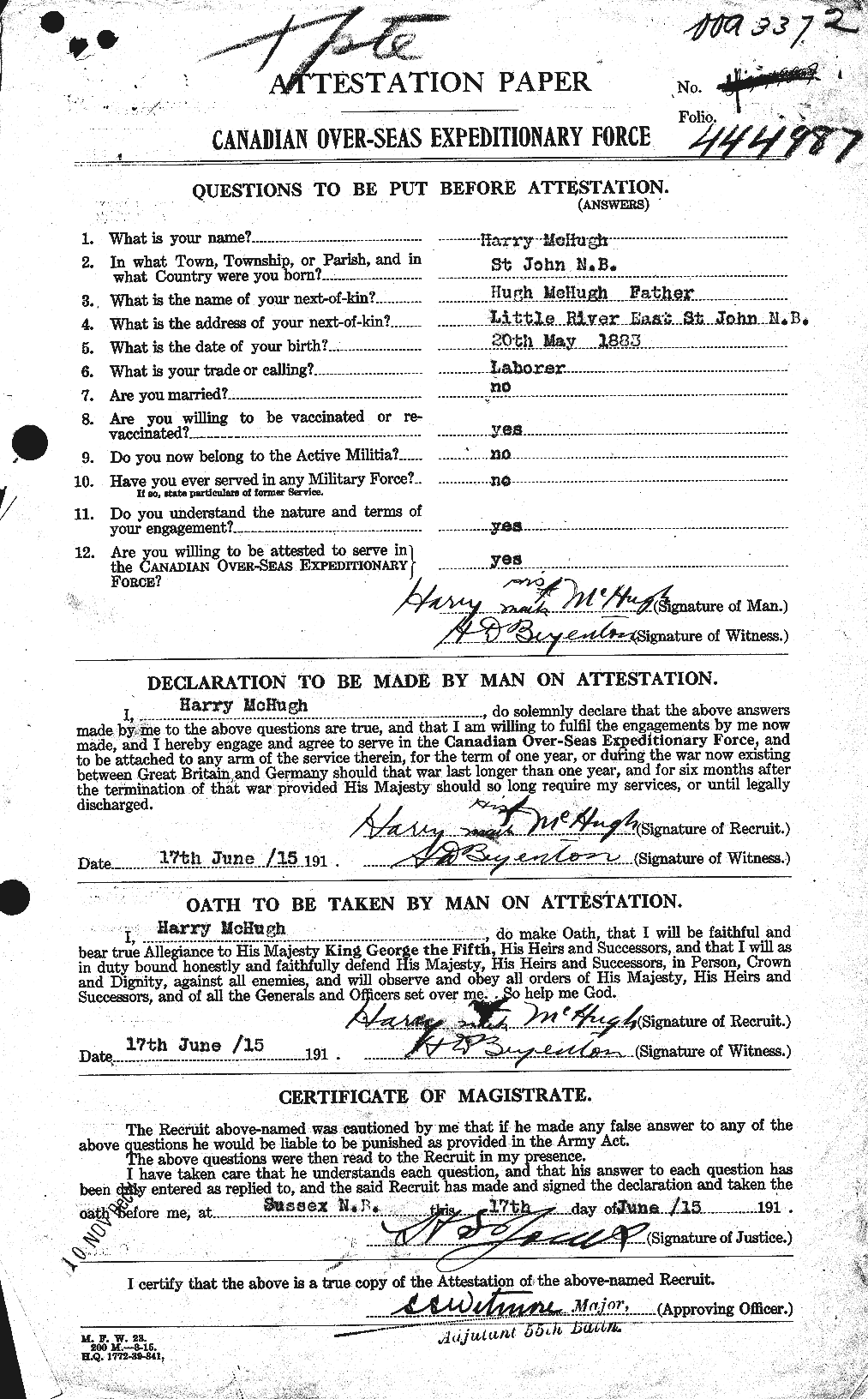 Personnel Records of the First World War - CEF 524332a