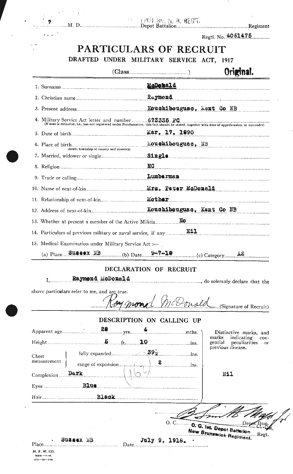 Personnel Records of the First World War - CEF 524815a
