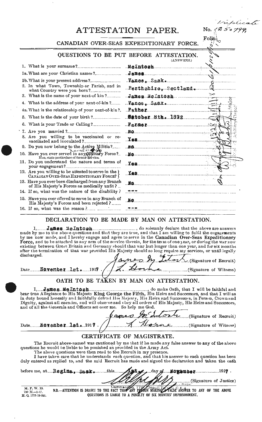 Personnel Records of the First World War - CEF 524995a