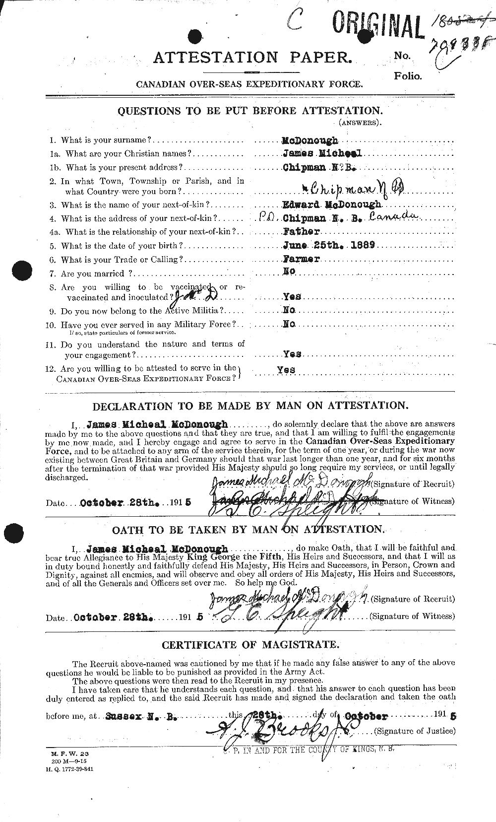 Personnel Records of the First World War - CEF 525113a