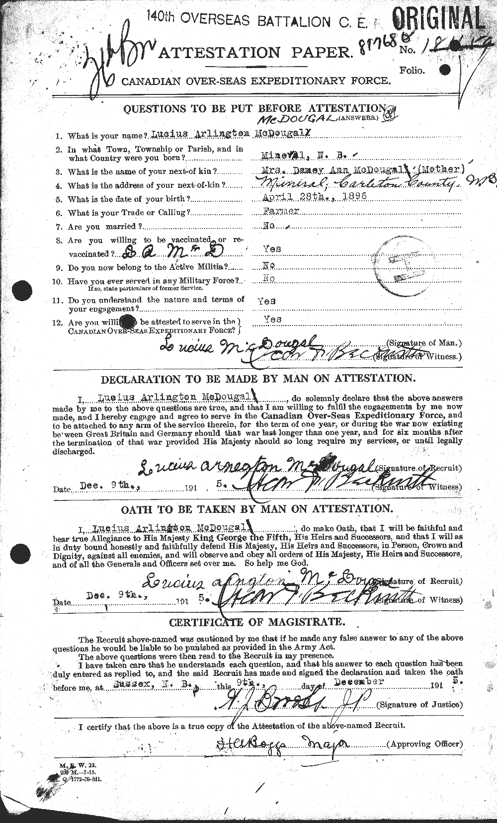 Personnel Records of the First World War - CEF 525157a
