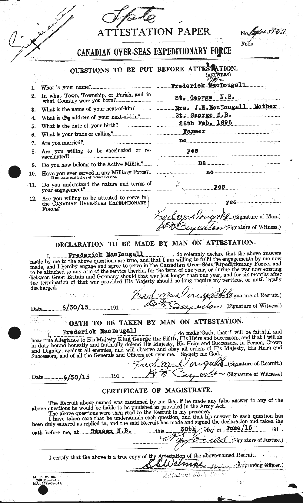 Personnel Records of the First World War - CEF 525391a