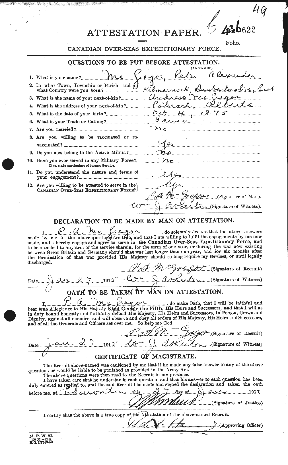 Personnel Records of the First World War - CEF 526147a