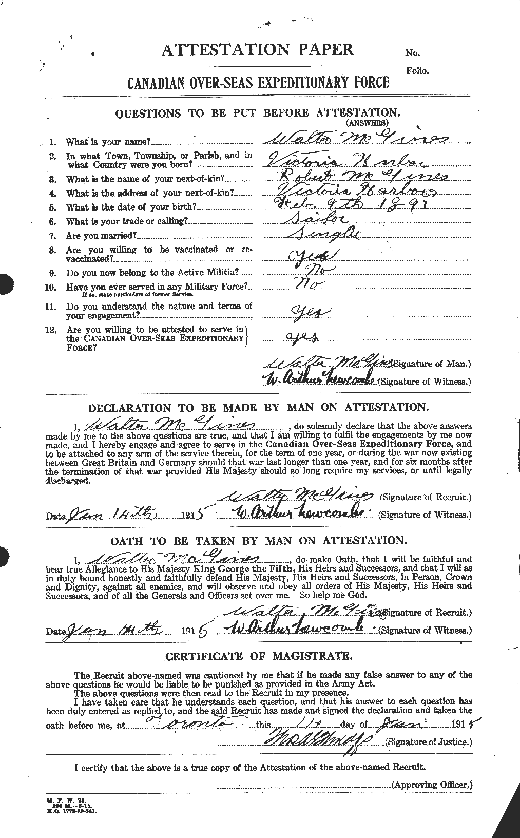 Personnel Records of the First World War - CEF 526308a