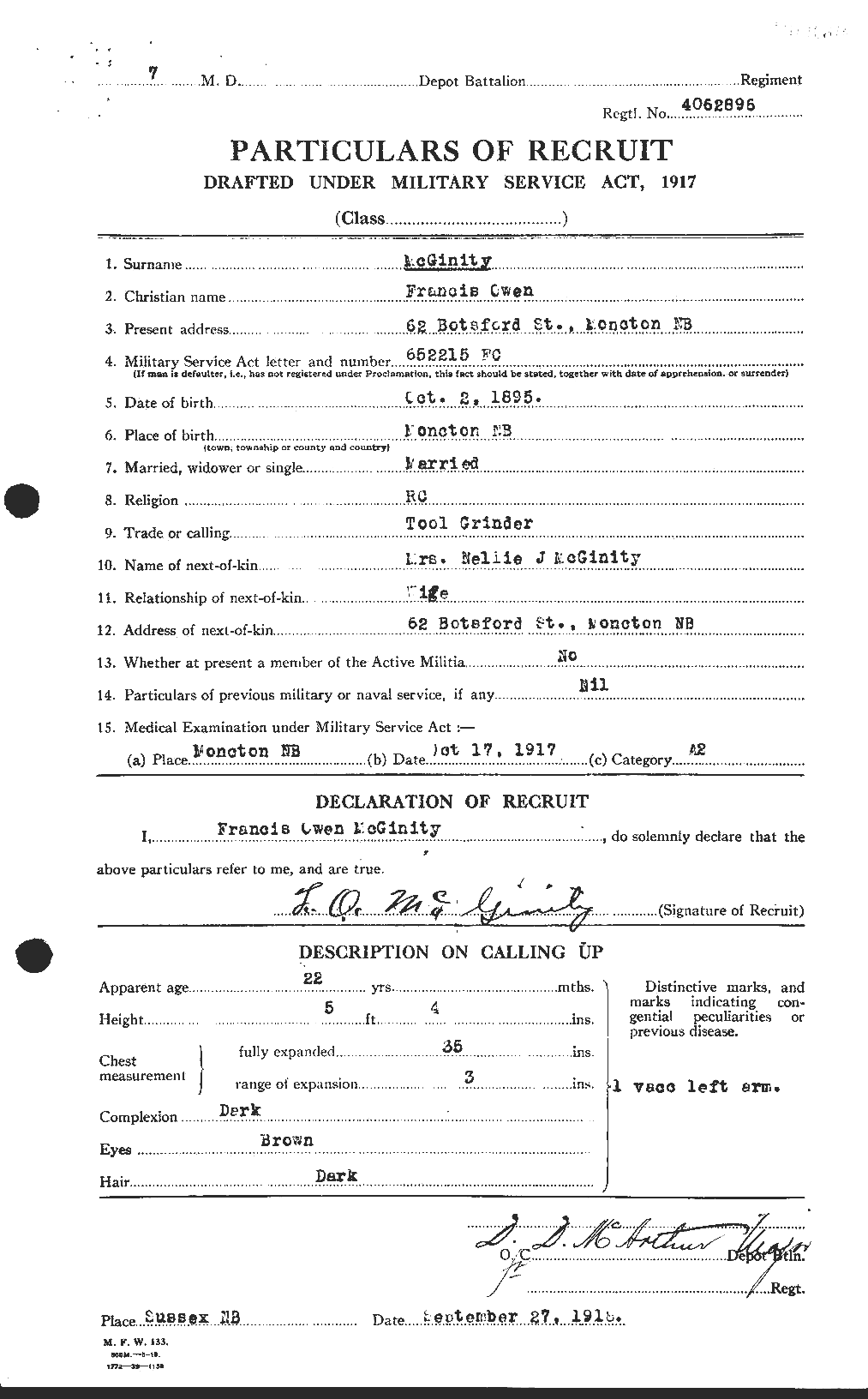 Personnel Records of the First World War - CEF 526311a