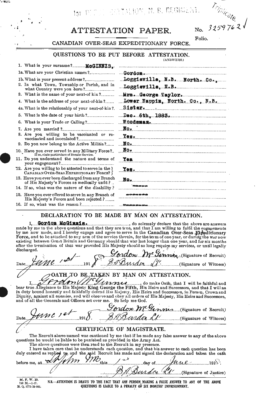 Personnel Records of the First World War - CEF 526387a