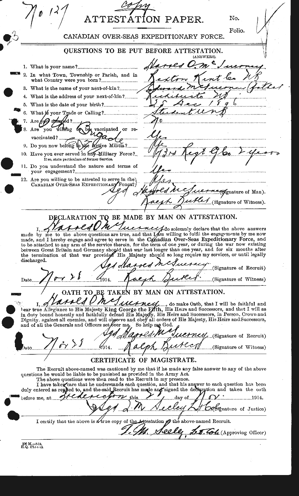 Personnel Records of the First World War - CEF 526577a