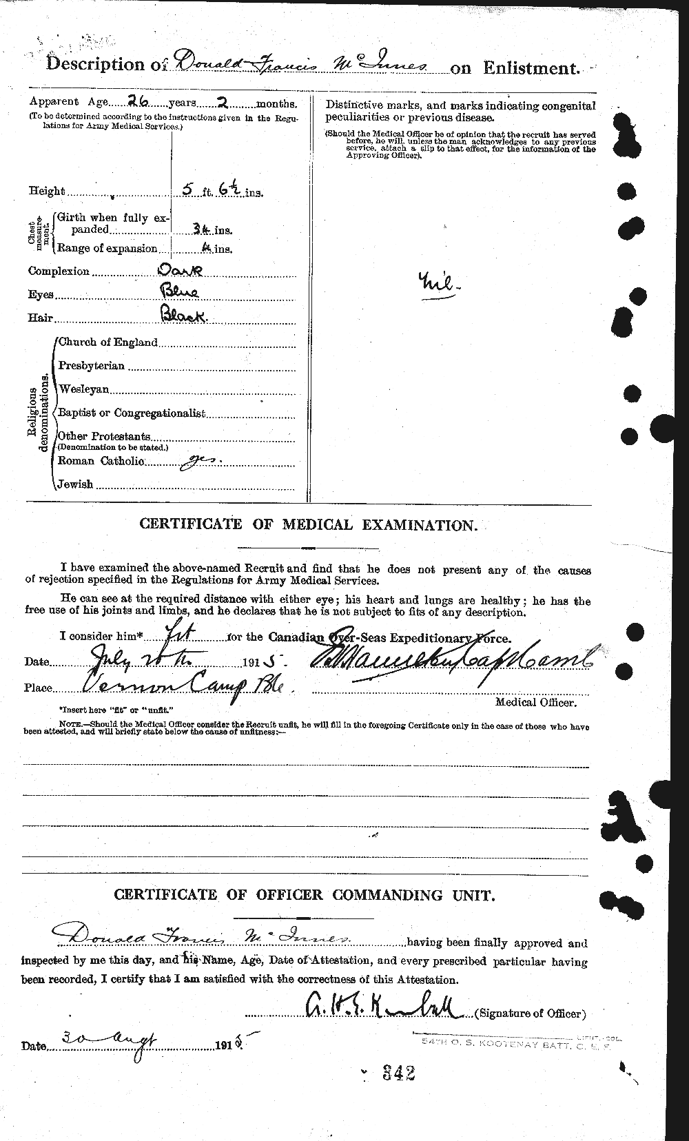 Personnel Records of the First World War - CEF 526633b