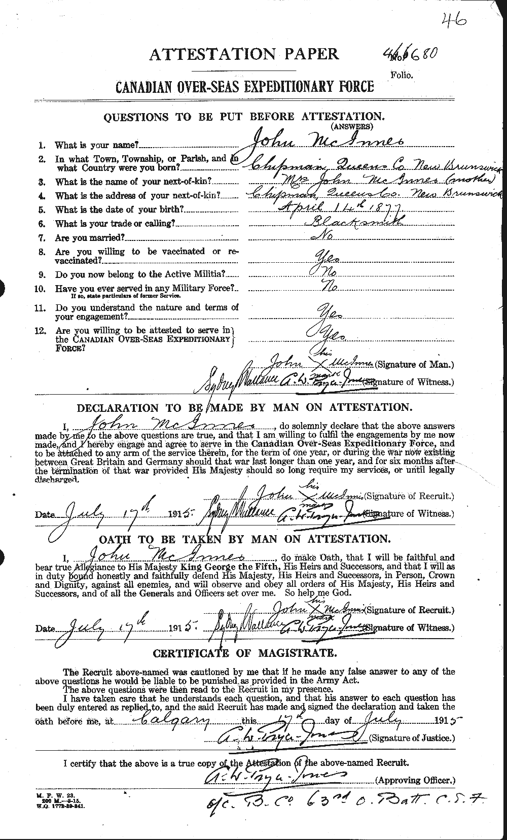 Personnel Records of the First World War - CEF 526679a