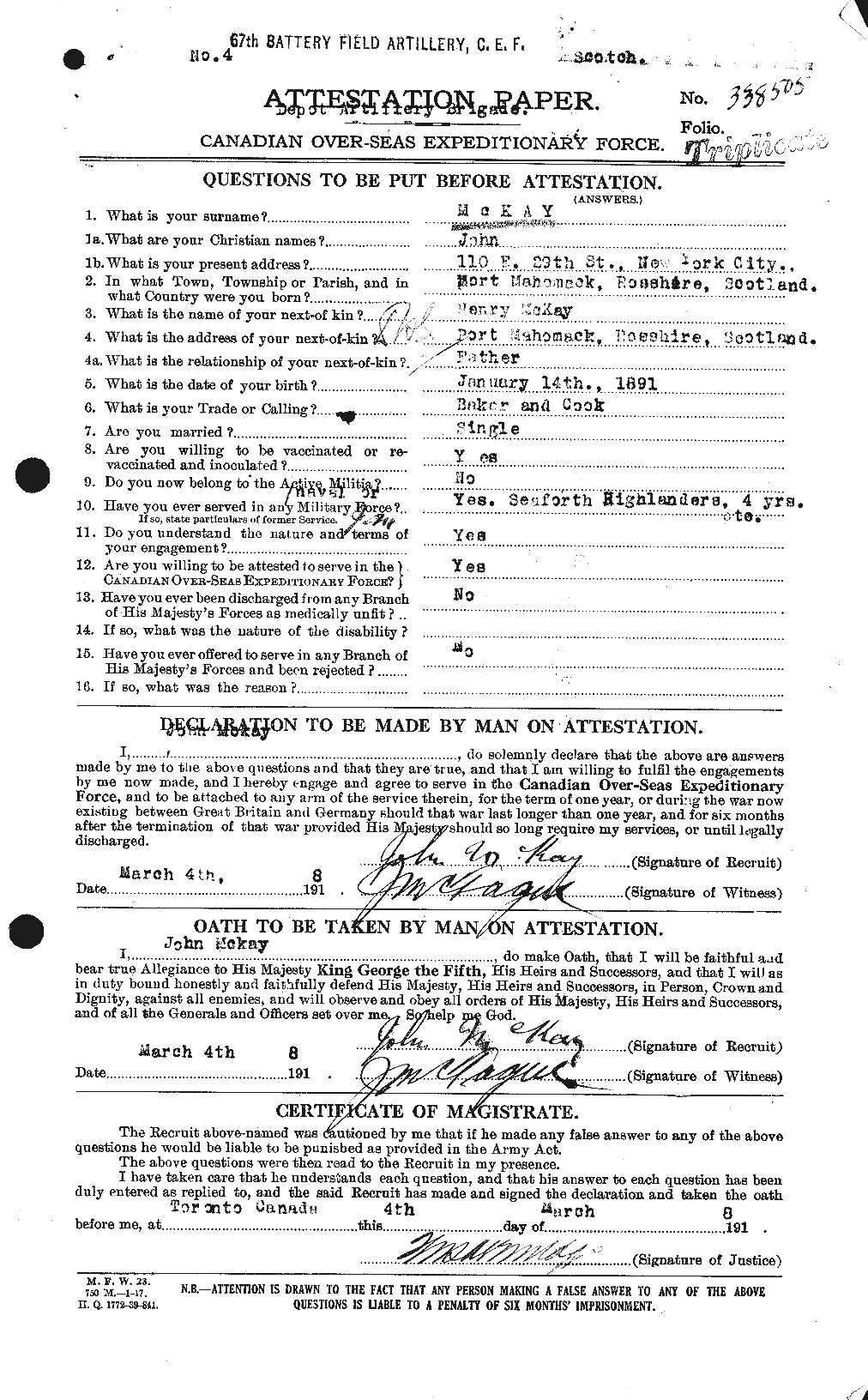 Personnel Records of the First World War - CEF 526975a