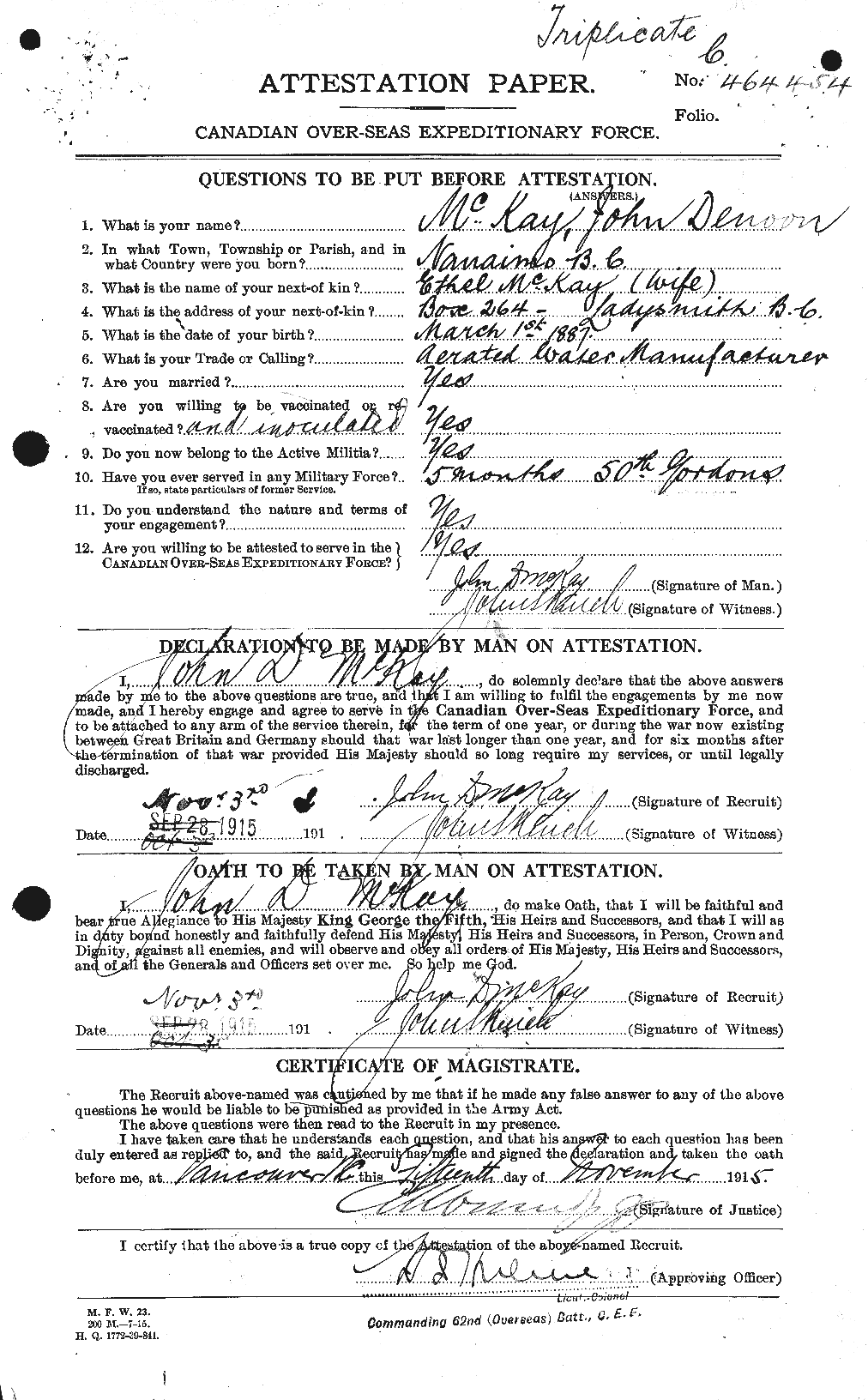 Personnel Records of the First World War - CEF 527042a