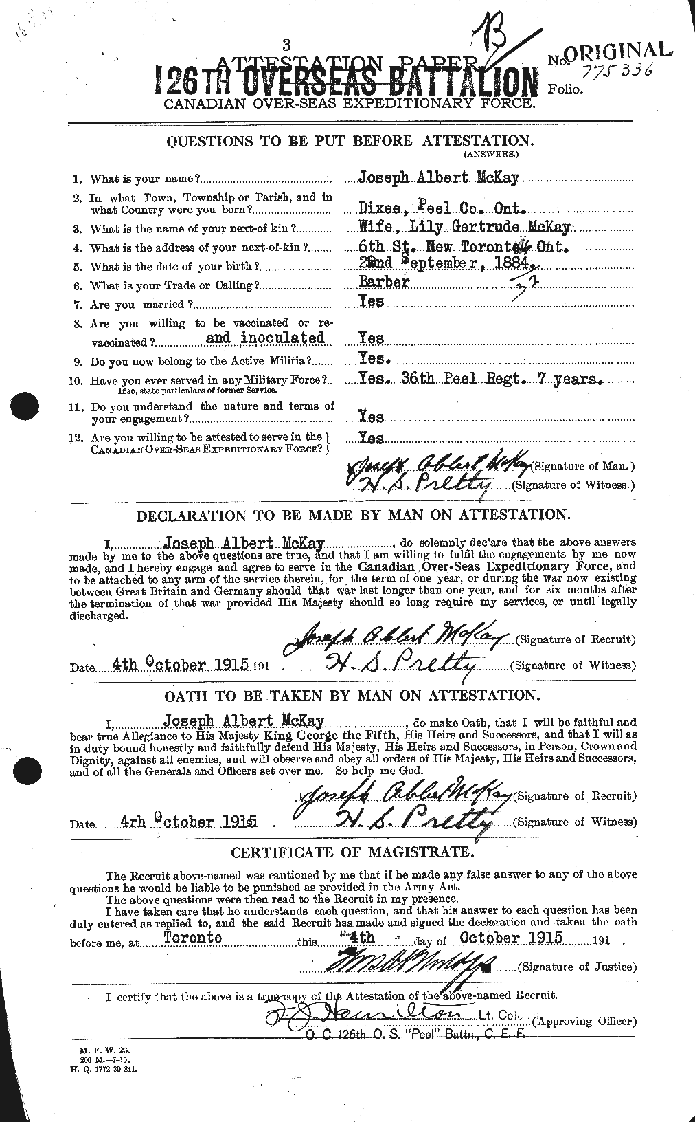 Personnel Records of the First World War - CEF 527111a