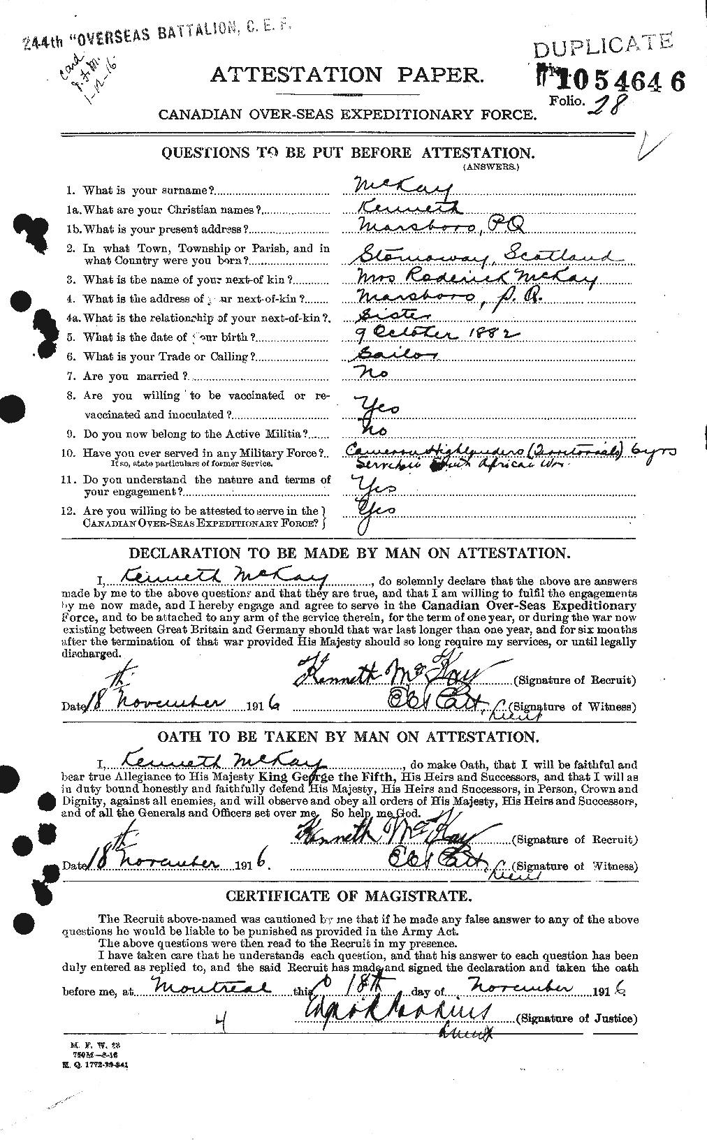 Personnel Records of the First World War - CEF 527125a