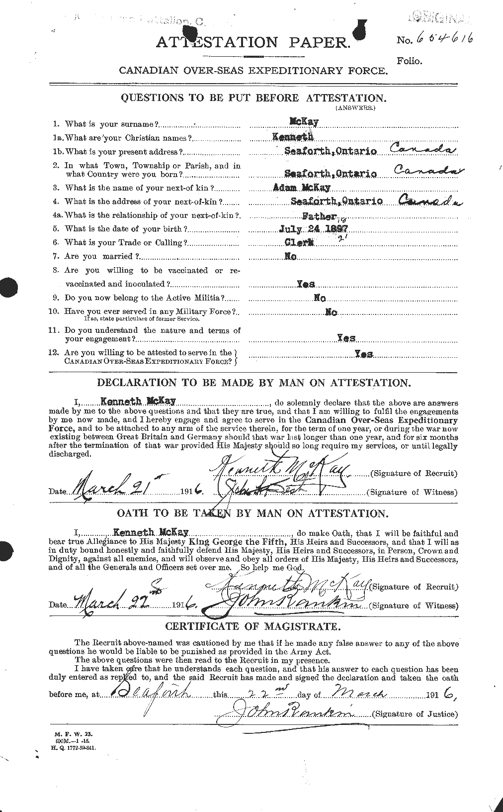 Personnel Records of the First World War - CEF 527126a