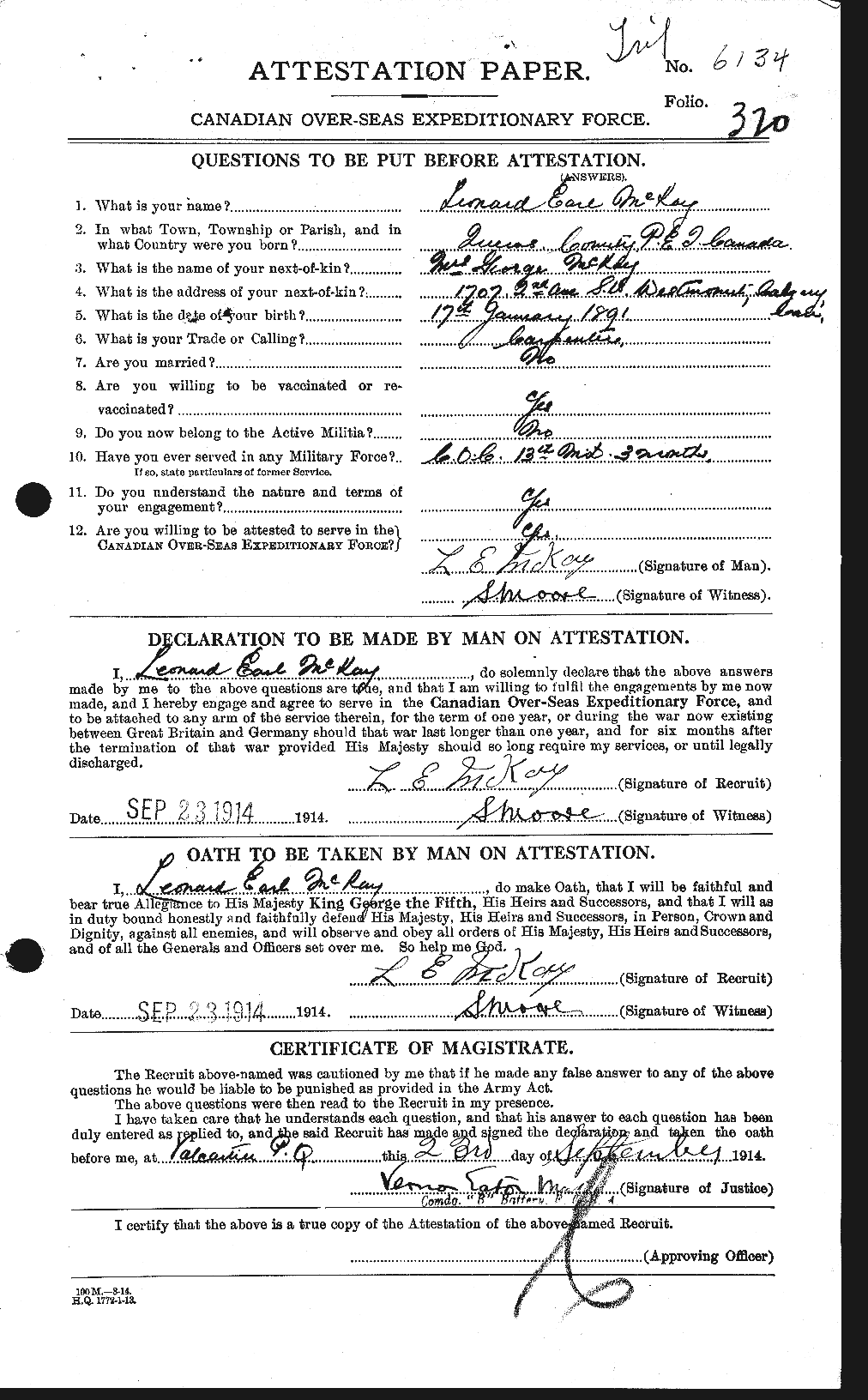 Personnel Records of the First World War - CEF 527148a