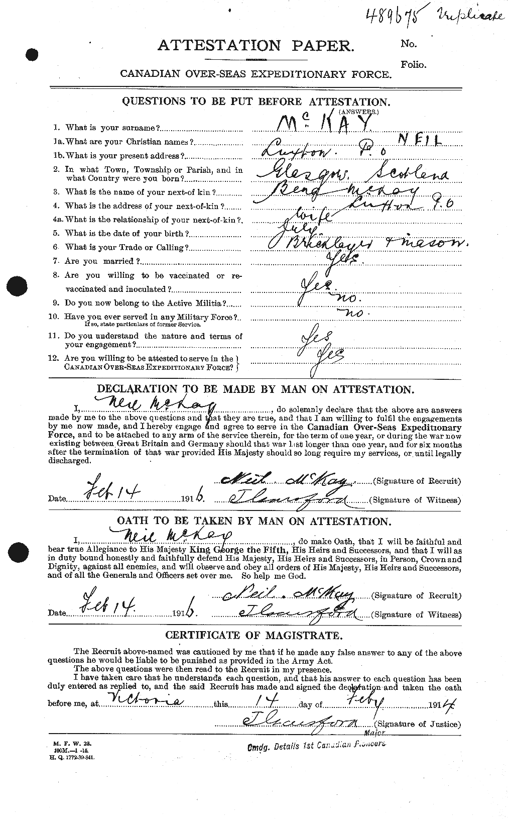 Personnel Records of the First World War - CEF 527196a