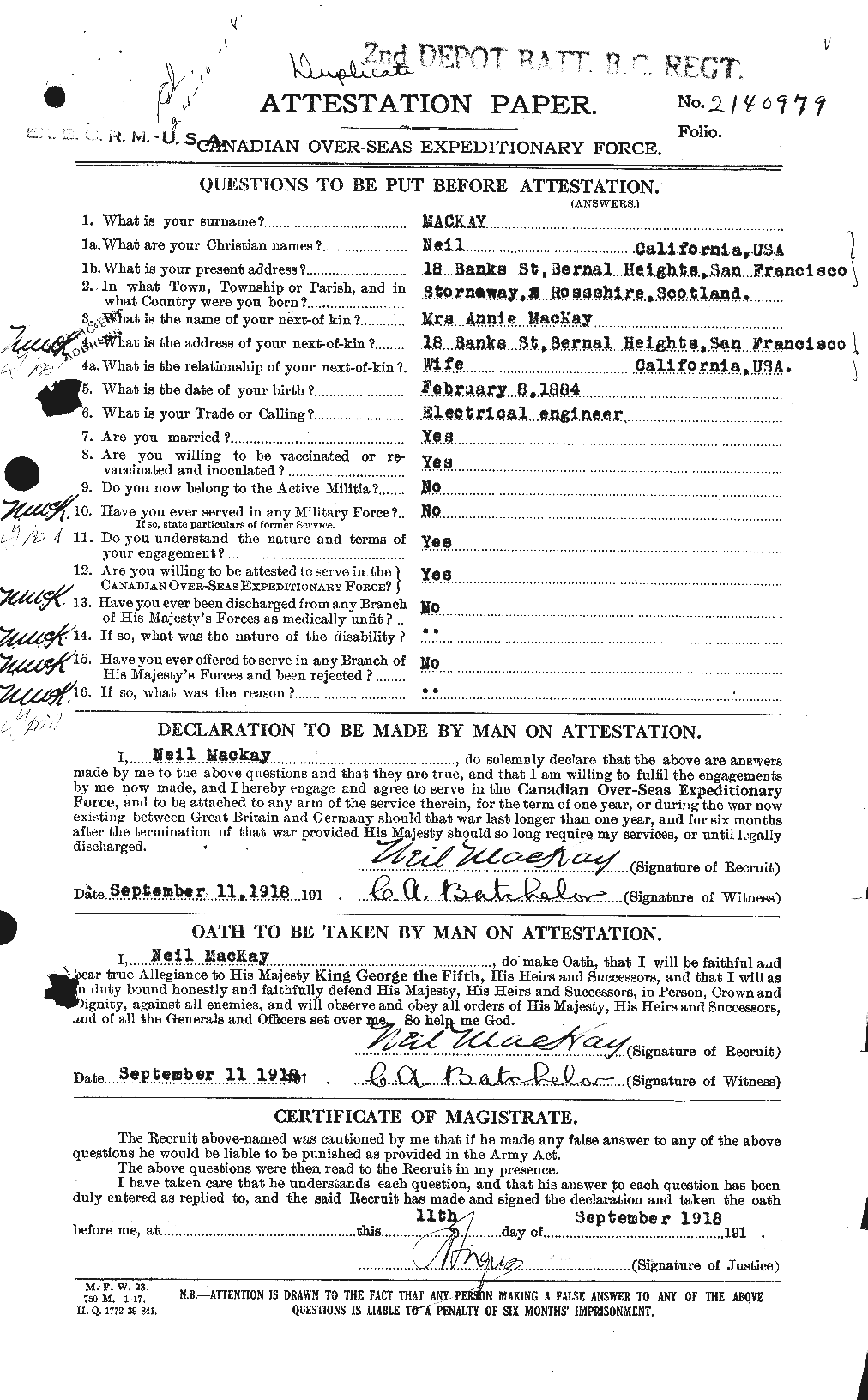 Personnel Records of the First World War - CEF 527197a