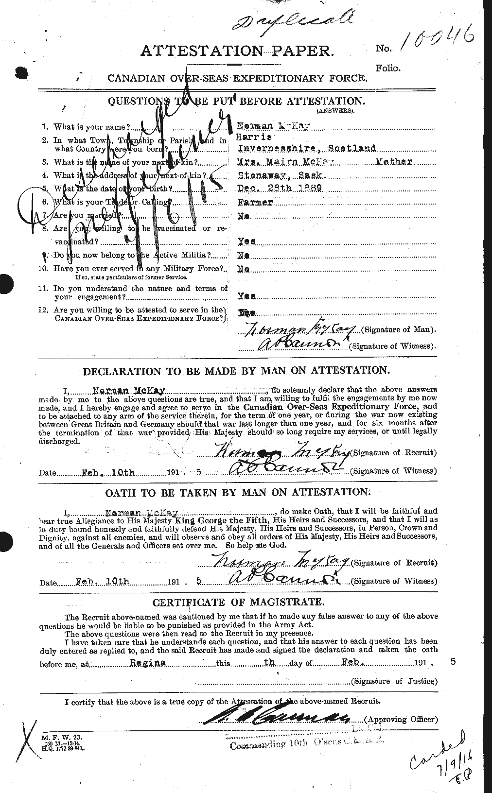 Personnel Records of the First World War - CEF 527215a