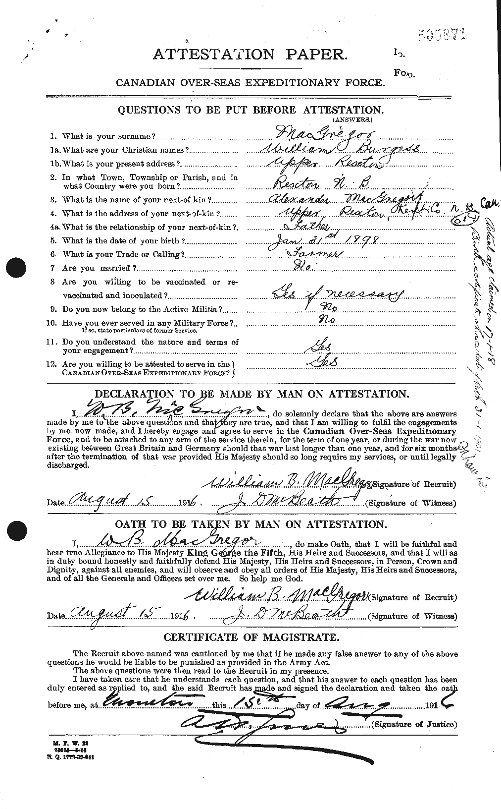 Personnel Records of the First World War - CEF 527987a
