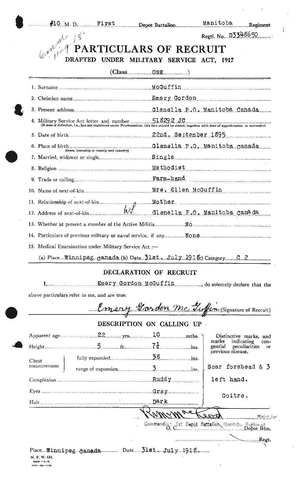Personnel Records of the First World War - CEF 528058a