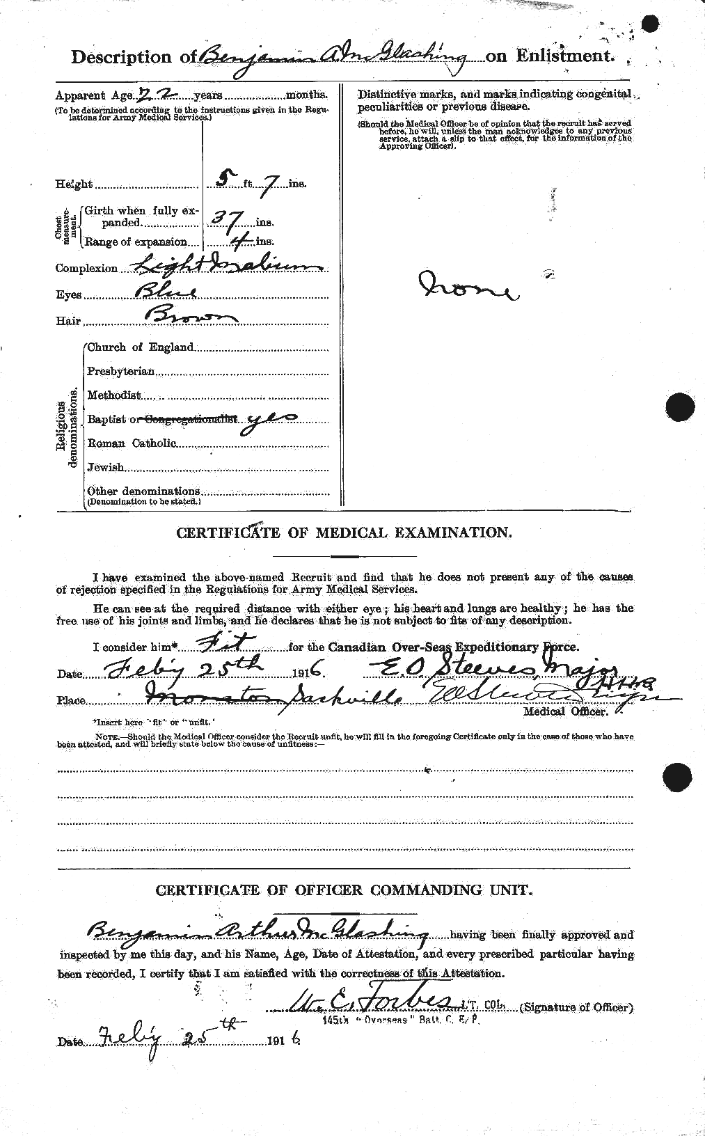 Dossiers du Personnel de la Première Guerre mondiale - CEC 528424b