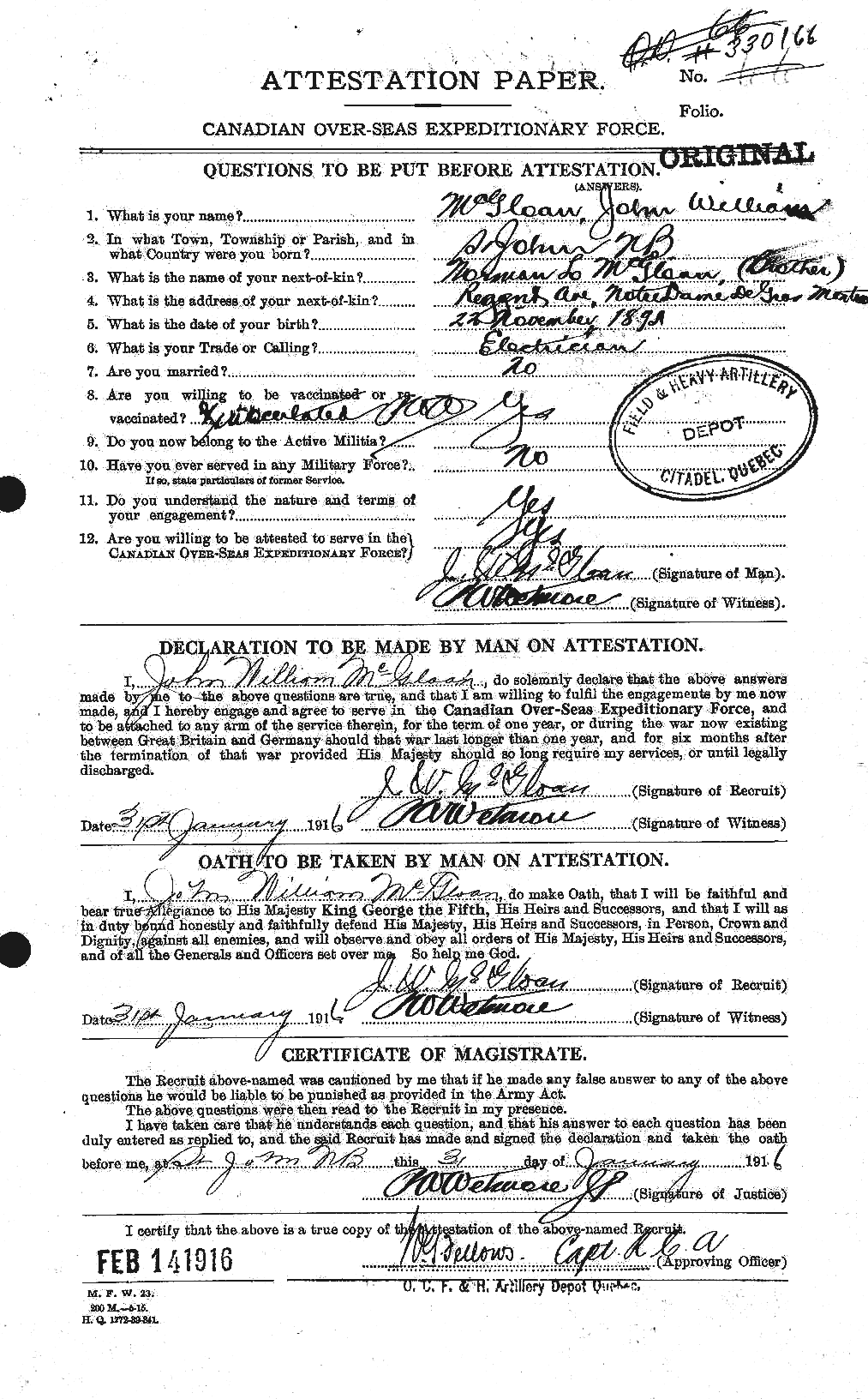 Personnel Records of the First World War - CEF 528446a