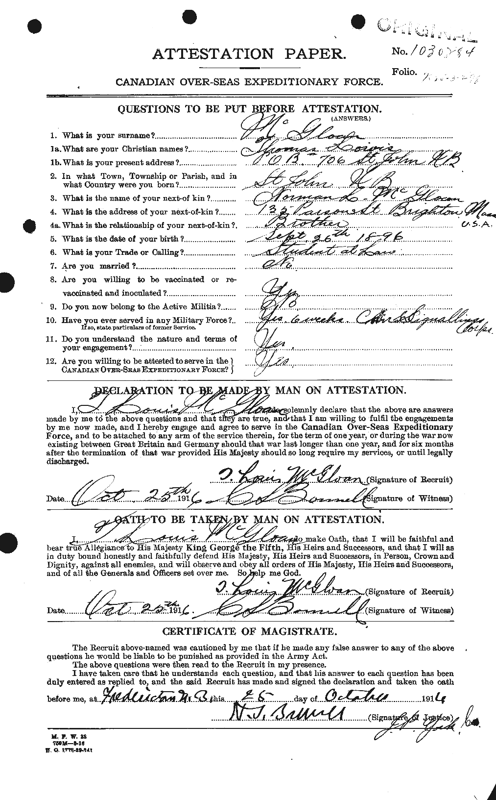 Personnel Records of the First World War - CEF 528447a