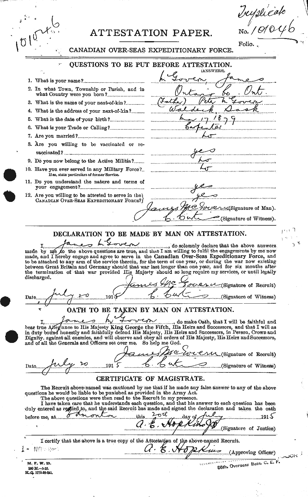 Personnel Records of the First World War - CEF 528566a