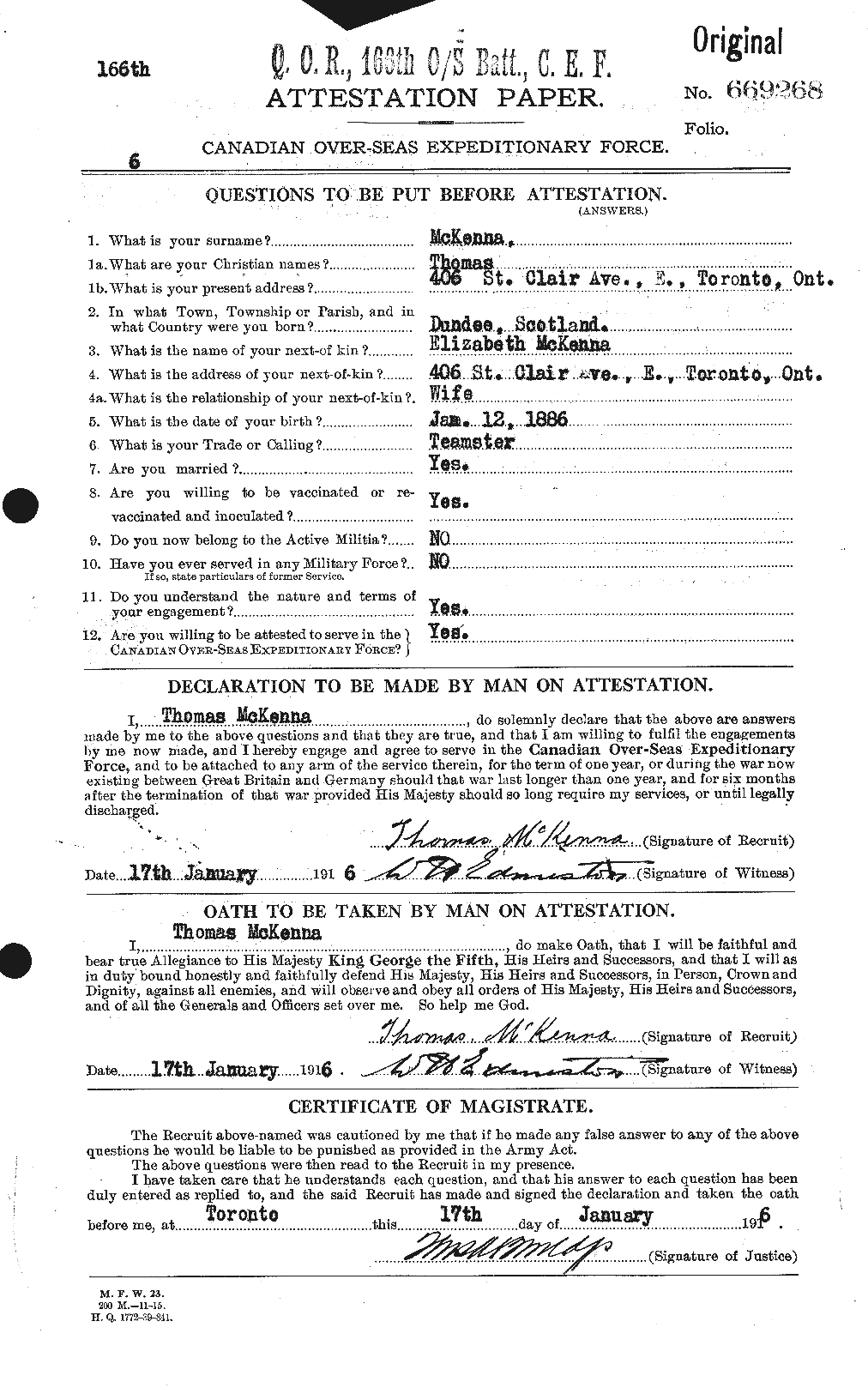 Personnel Records of the First World War - CEF 528663a