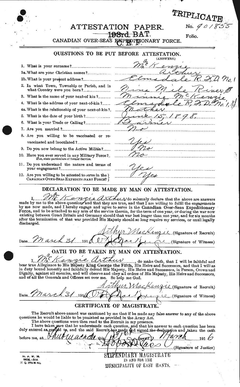 Personnel Records of the First World War - CEF 528888a