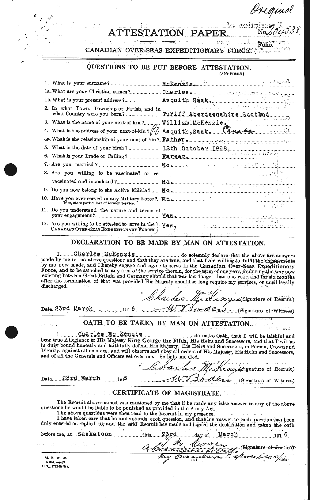 Personnel Records of the First World War - CEF 528915a