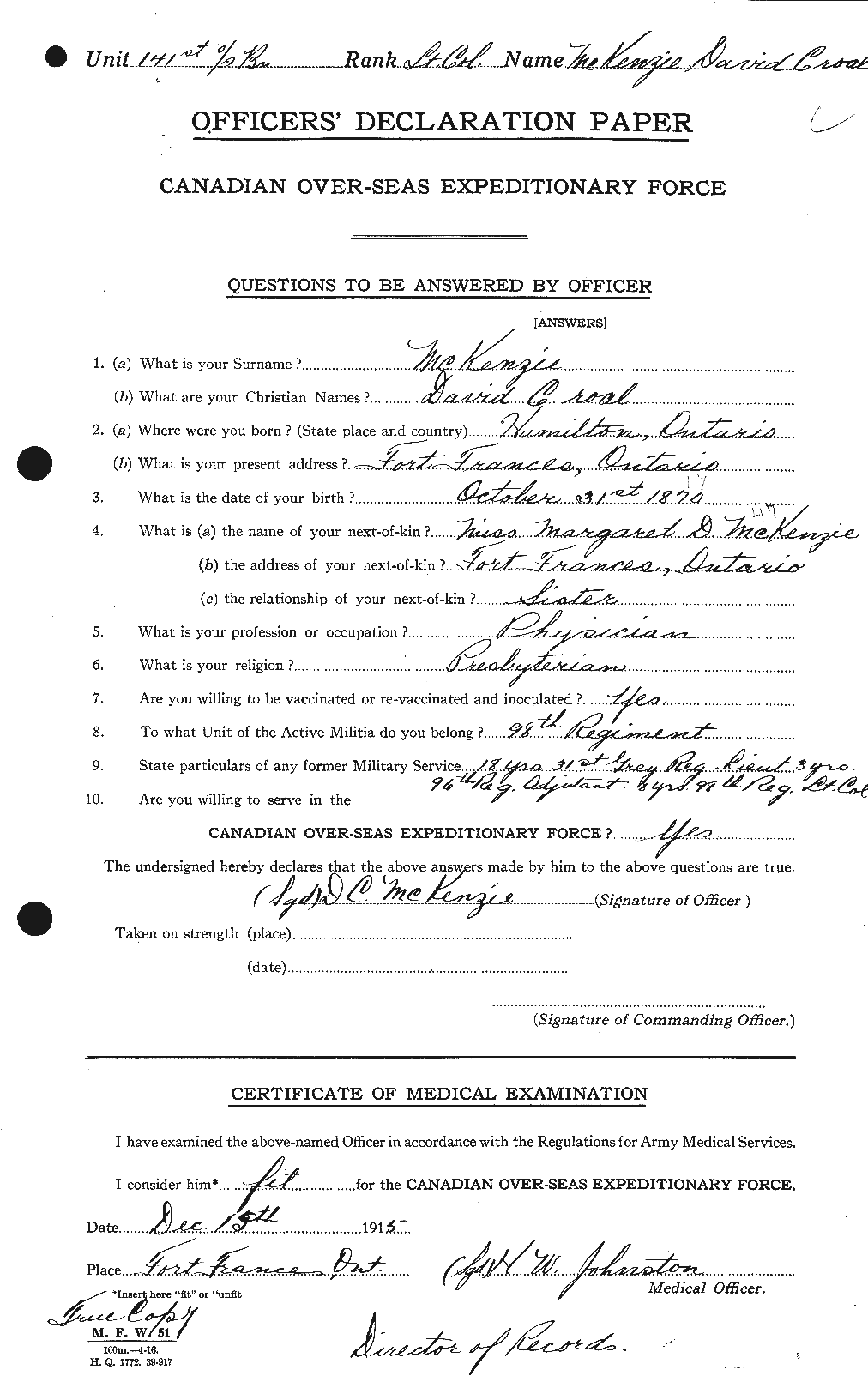 Personnel Records of the First World War - CEF 529027a